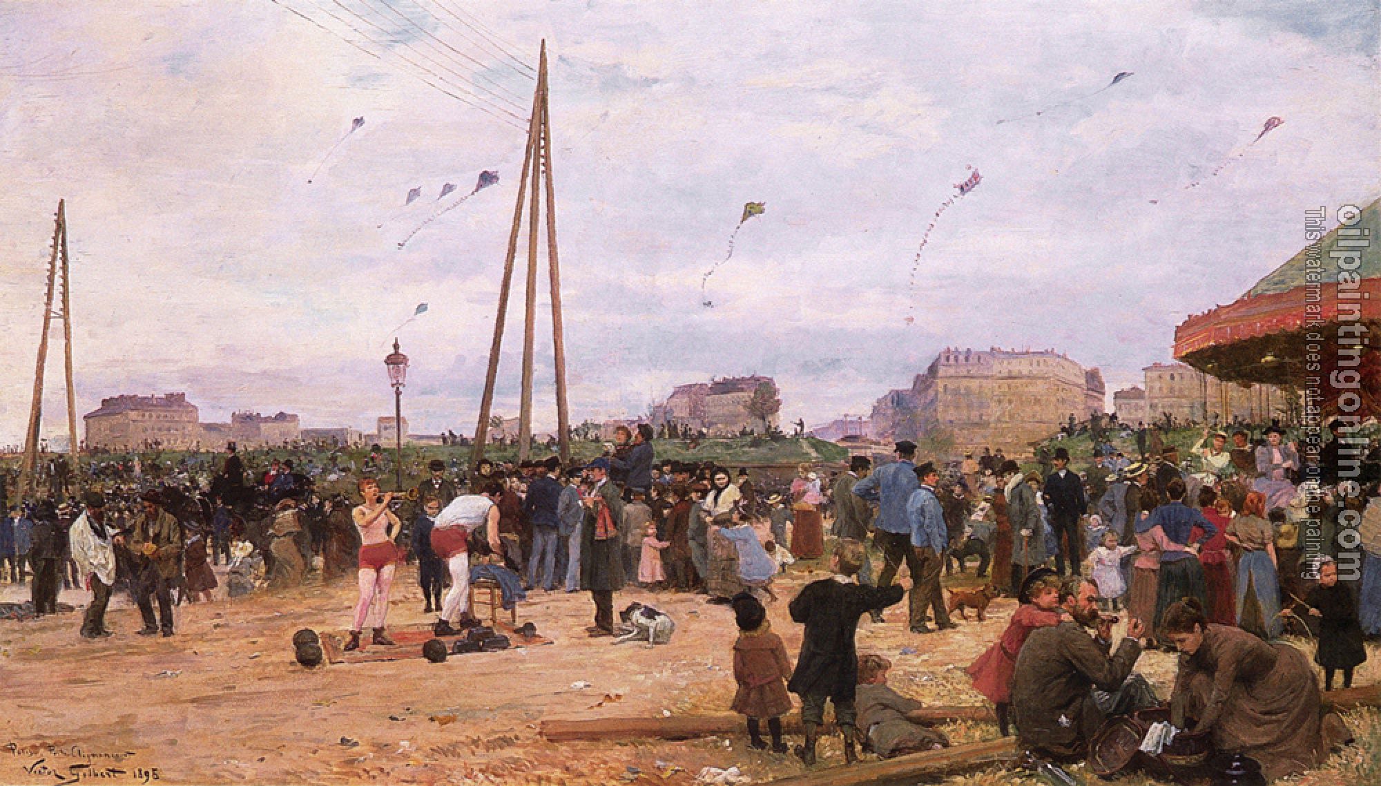Gilbert, Victor Gabriel - The Fairgrounds at Porte de Clignancourt, Paris